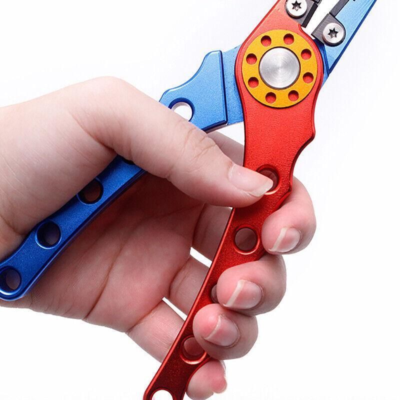 Aluminium Fishing Pliers Hook Remover Line Cutter Braid Mono Split Ring Fish Grip - Blue+Silver