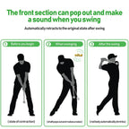 Golf Swing Training Aid Telescopic Impact Sound Stick Exercise Tool for Practice - Blue