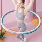Detachable Weighted Hula Hoop Fitness Equipment for Home Exercise Use - Blue Pink