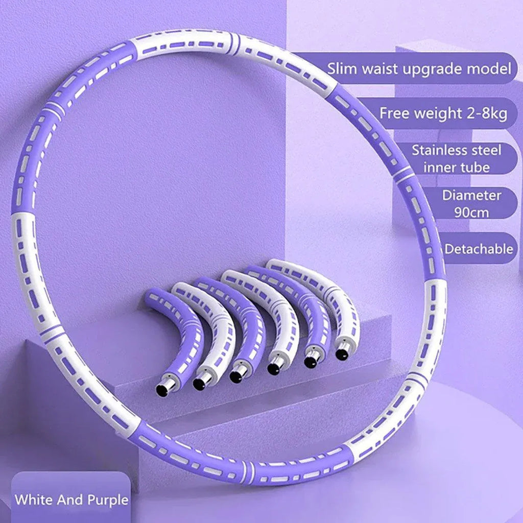 Detachable Weighted Hula Hoop Fitness Equipment for Home Exercise Use - Blue Pink