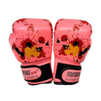 Boxing Sparring Training Gloves MMA Kickboxing Punching Gloves for Practice Sessions - Black[Flame Pattern]