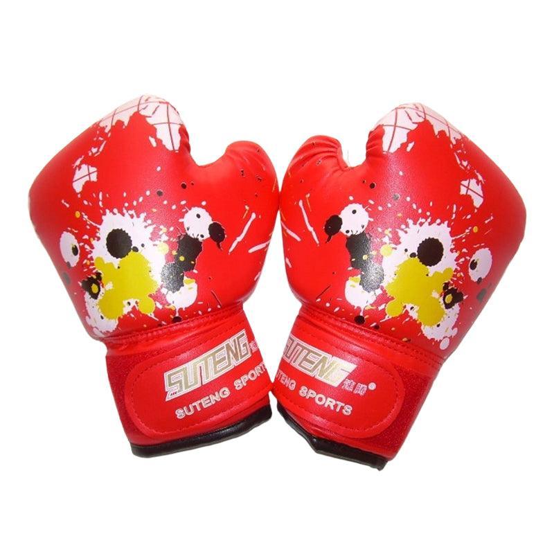 Boxing Sparring Training Gloves MMA Kickboxing Punching Gloves for Practice Sessions - Red [Flame Pattern]