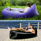 Fast Inflatable Lazy Lounge Air Sofa Bed Camping Beach Hangout Sleeping Bag - Green