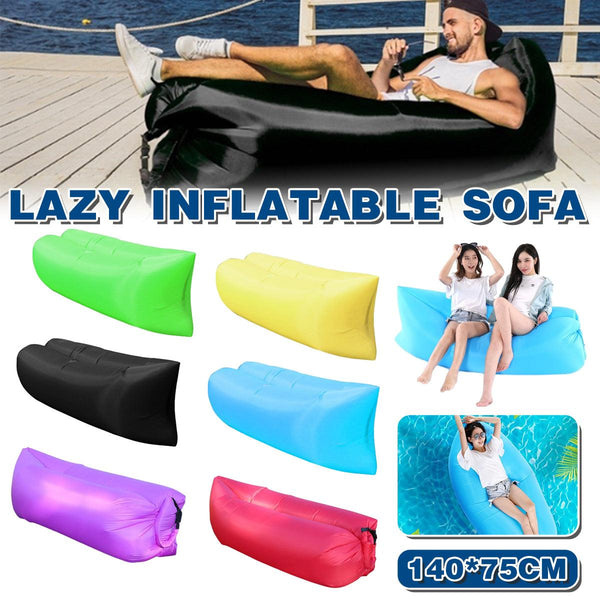 Yellow Inflatable Lounge Sofa for Camping and Beach Relaxation