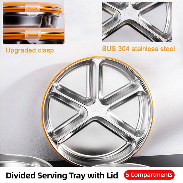 Multi-Compartment Lunch Box with Lid for Organized Food Storage