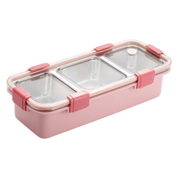 Pink Stainless Steel Compartment Bento Food Container for Lunch