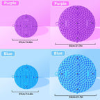 37/55cm Soft Silicone Circular Foot Mat with Textured Surface - Blue-55cm