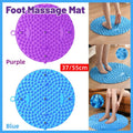 37/55cm Soft Silicone Circular Foot Mat with Textured Surface - Purple-55cm