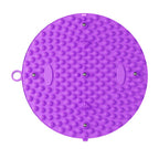 37/55cm Soft Silicone Circular Foot Mat with Textured Surface - Purple-55cm