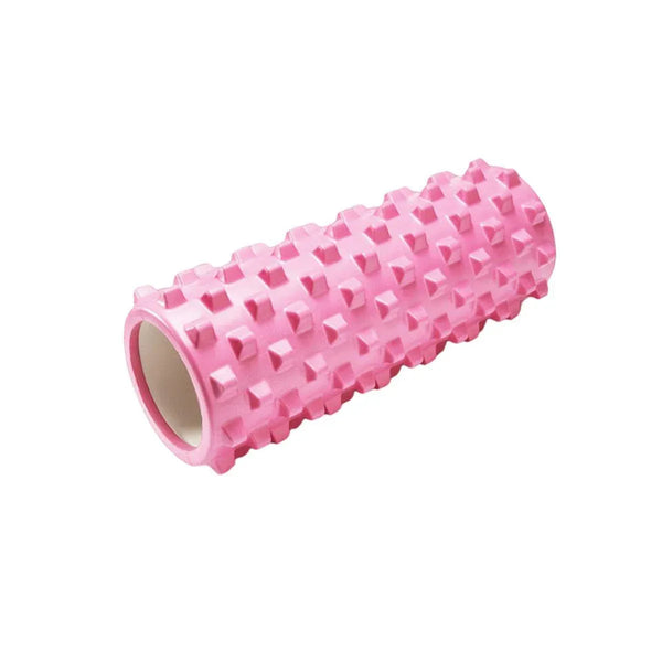 High Density EVA Foam Roller Yoga Massage Stick for Fitness - Wolf Tooth Style Pink-45cm