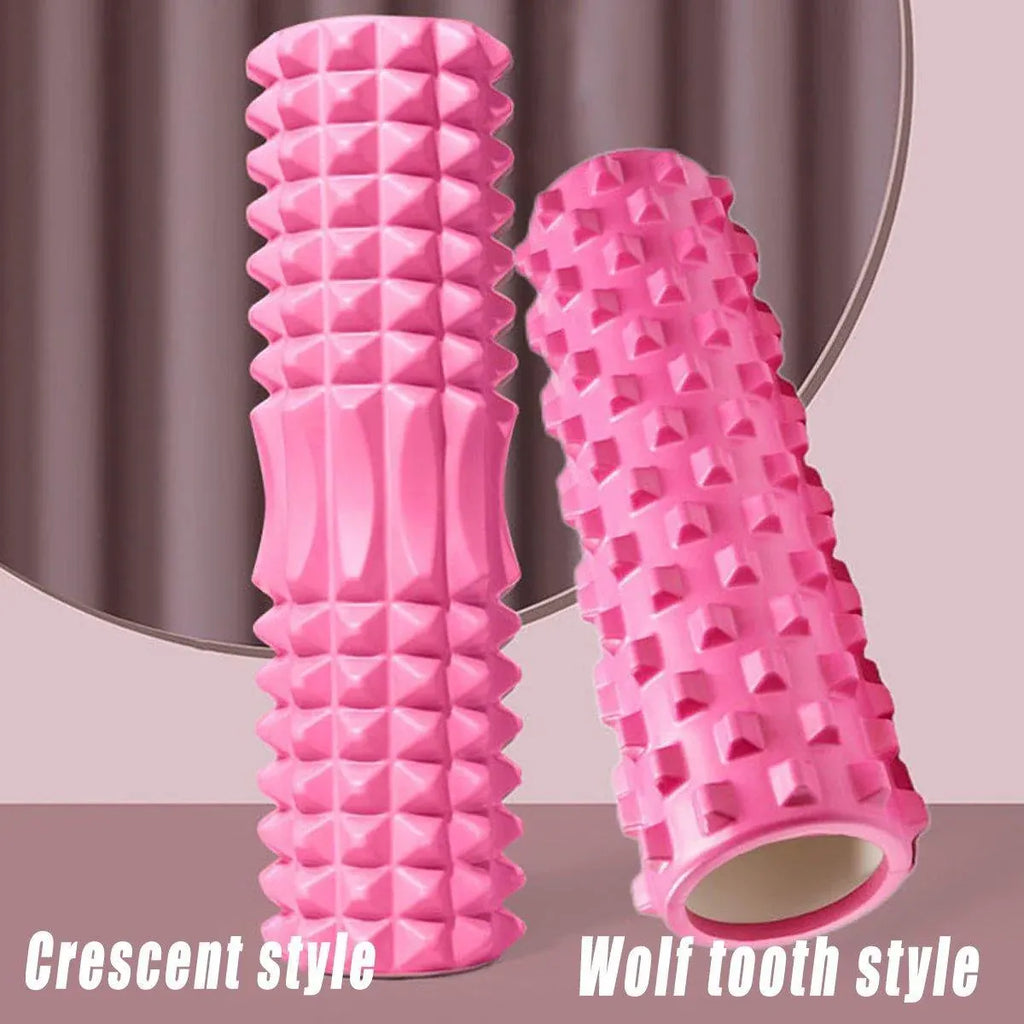 High Density EVA Foam Roller Yoga Massage Stick for Fitness - Crescent Style Blue-45cm