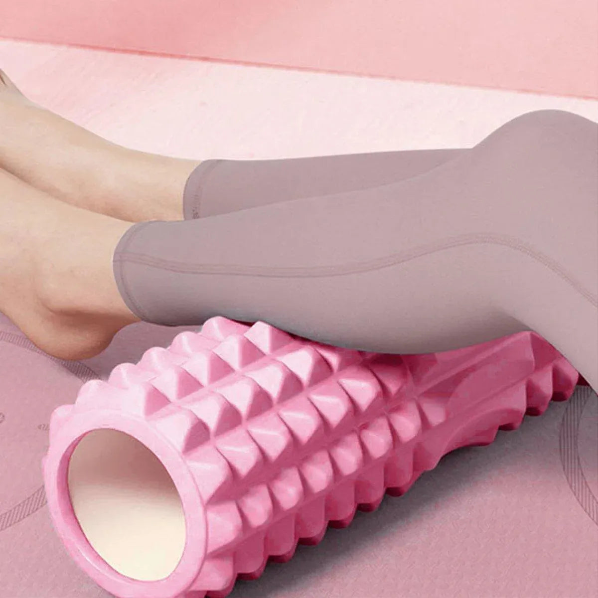 High Density EVA Foam Roller Yoga Massage Stick for Fitness - Crescent Style Blue-45cm