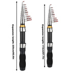 Portable Mini Fishing Rod Fishing Gear Compact Travel Rods for Outdoor Sports - 235cm
