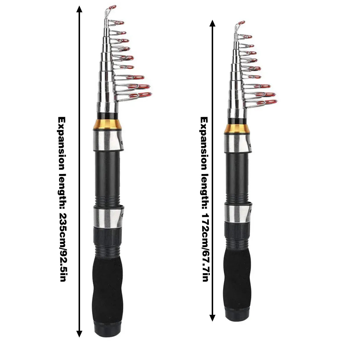 Portable Mini Fishing Rod Fishing Gear Compact Travel Rods for Outdoor Sports - 235cm