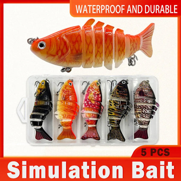 5PCS Faux Lure Set Fish Hard Fake Bait Fishing Lures