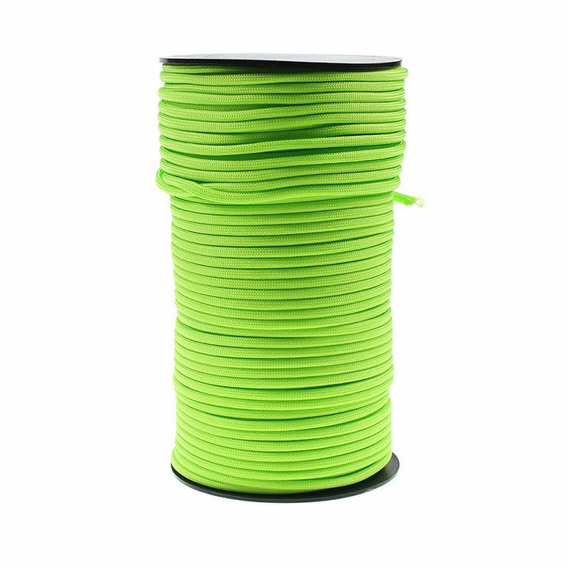 100m Paracord Outdoor Camping Binding Braided Rope Survival Gear Hiking Rope - Orange