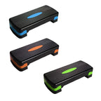 Adjustable Aerobic Step Platform Plastic Fitness Stepper for Workout Training - Green