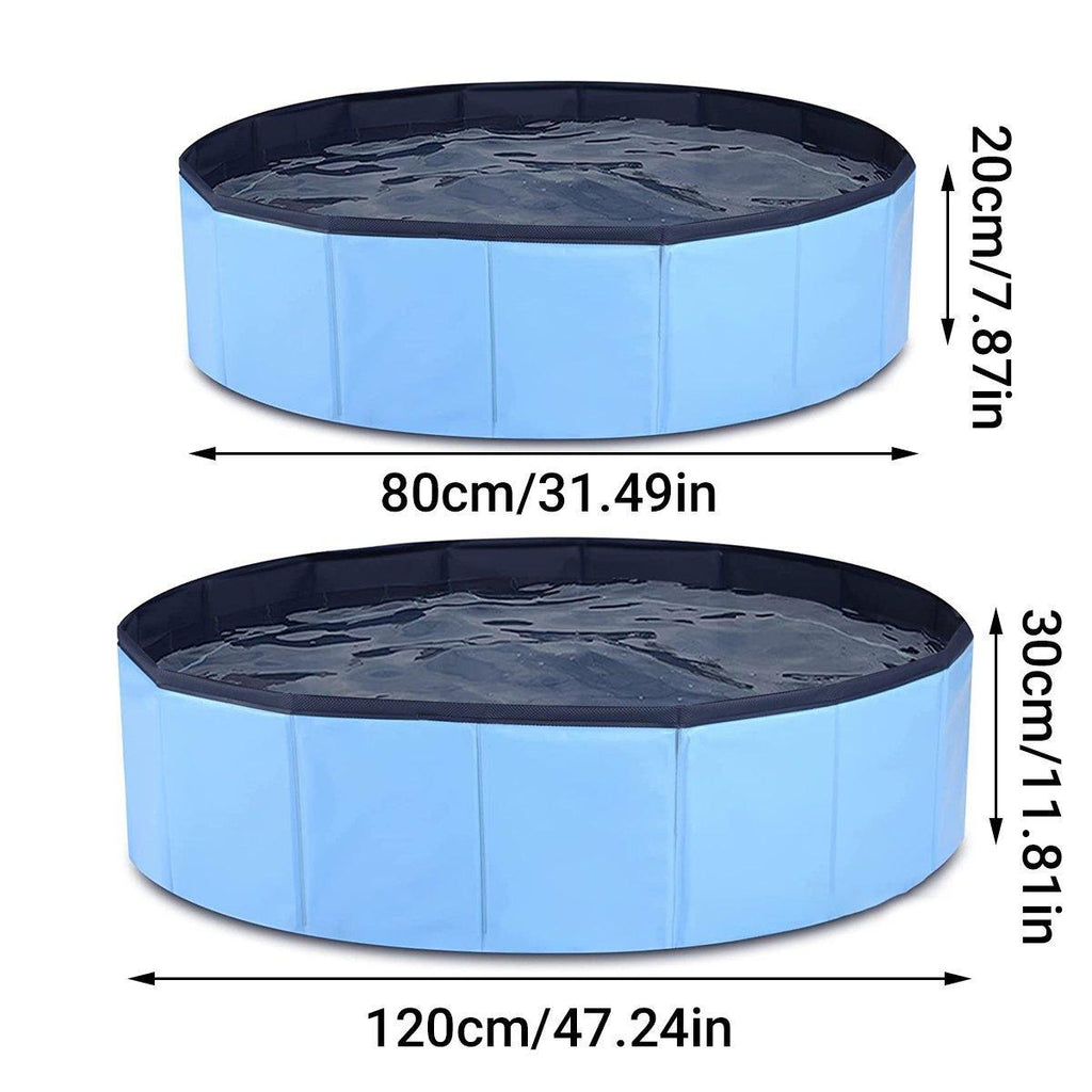 Pet Swimming Pool Foldable Portable Pool for Dogs Outdoor Summer Play - Grey-80x20cm