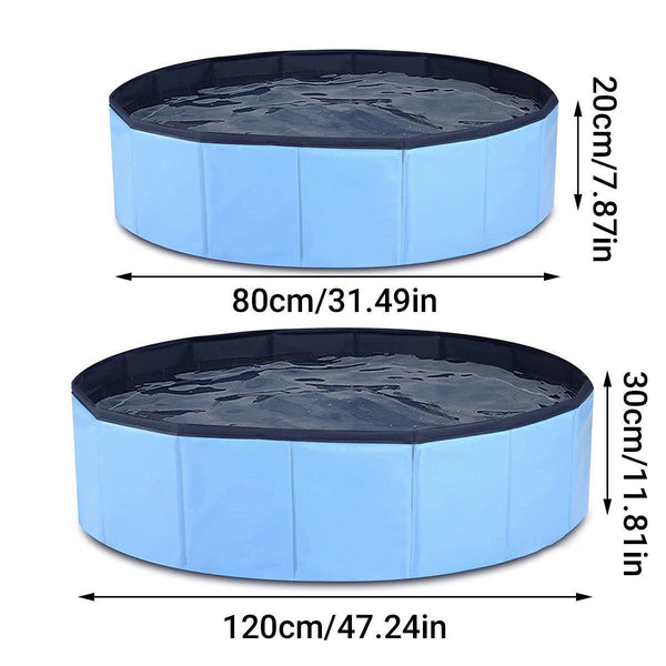 Blue Foldable Pet Swimming Pool for Outdoor Summer Fun
