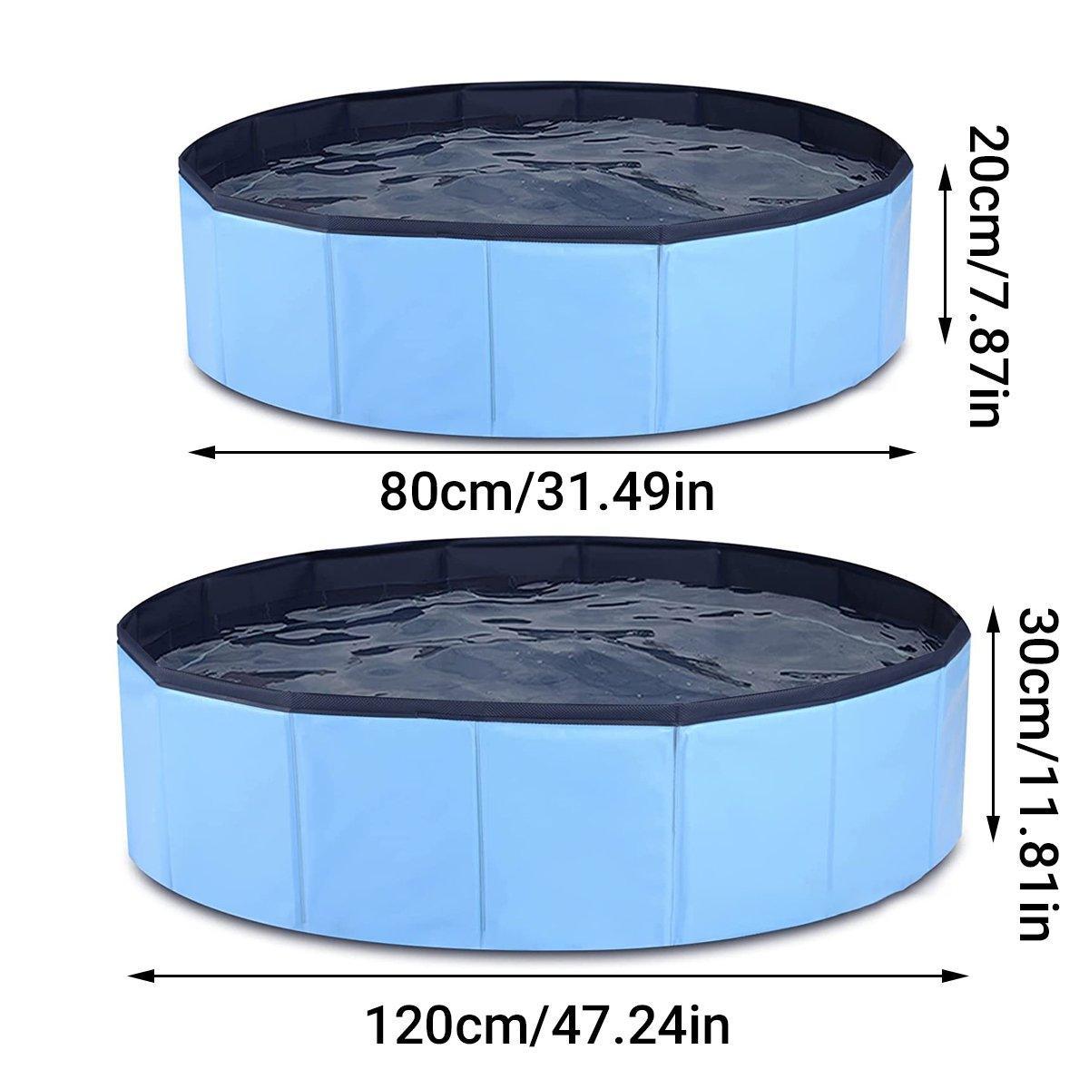 Pet Swimming Pool Foldable Portable Pool for Dogs Outdoor Summer Play - Red-120x30cm