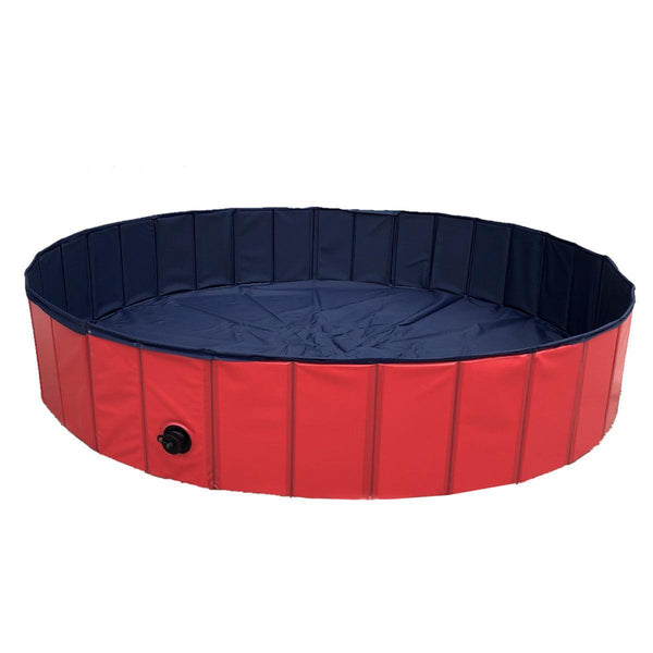 Red Foldable Dog Swimming Pool for Outdoor Summer Fun