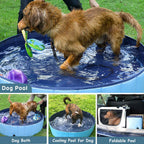 Pet Swimming Pool Foldable Portable Pool for Dogs Outdoor Summer Play - Red-120x30cm