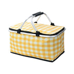 Foldable Picnic Basket Outdoor Camping Carrying Basket Portable Food Storage - Green