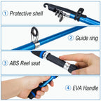 Telescopic Fishing Rod Lightweight Portable Sea Casting Rod Durable Glass Steel - Red
