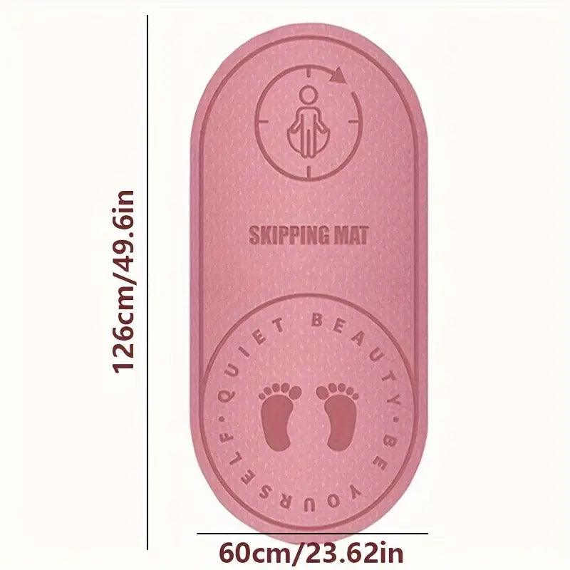 Jump Rope Mat Soundproof Shock Absorbing Mat for Indoor Fitness Yoga Floor Use - Grey