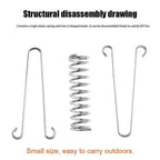 1-15PCS Outdoor Camping Tent Spring Wind Rope Buckle Fix Hook Buckles Silver Red - 10pair