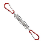 1-15PCS Outdoor Camping Tent Spring Wind Rope Buckle Fix Hook Buckles Silver Red - 5pair