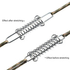 1-15PCS Outdoor Camping Tent Spring Wind Rope Buckle Fix Hook Buckles Silver Red - 5pair
