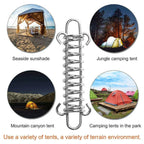 1-15PCS Outdoor Camping Tent Spring Wind Rope Buckle Fix Hook Buckles Silver Red - 5pair