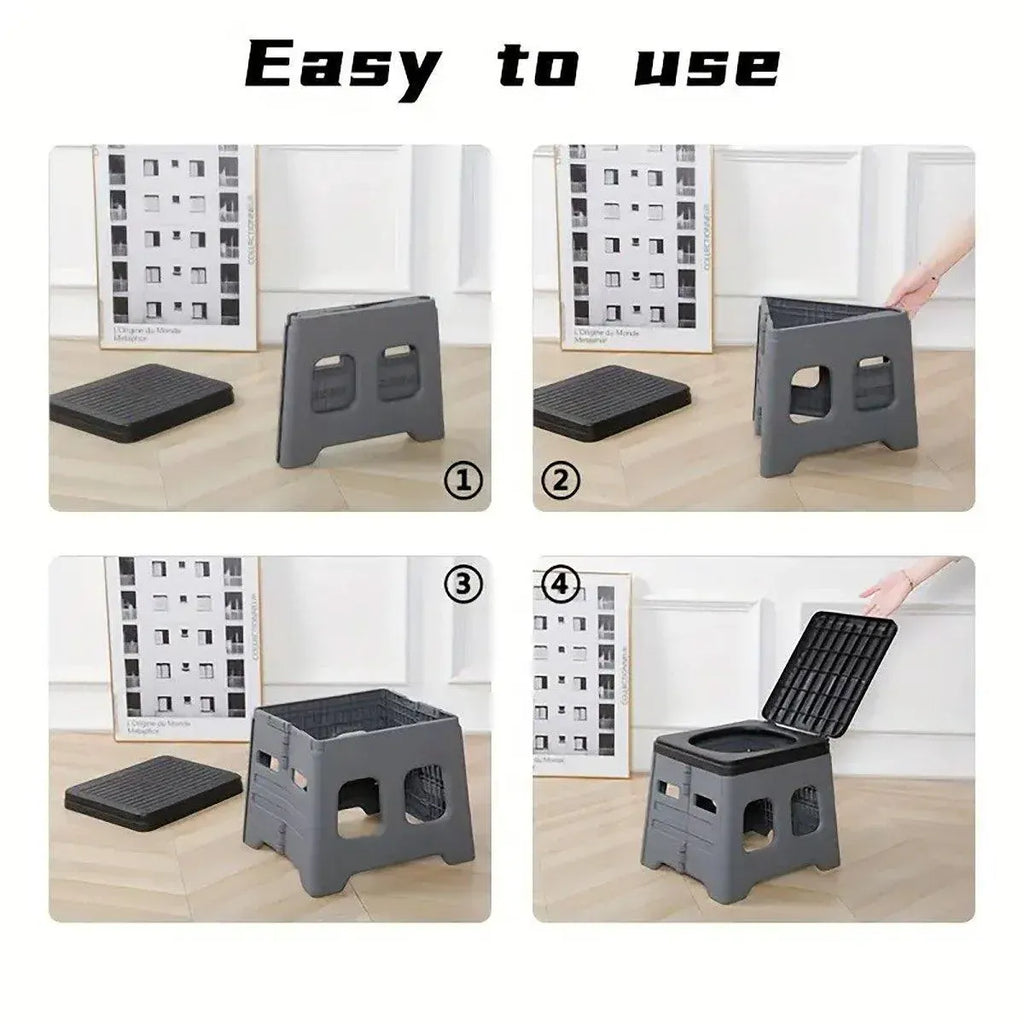 Outdoor Travel Toilet Portable Folding Stool Seat for Camping Hiking and Outdoor - Green
