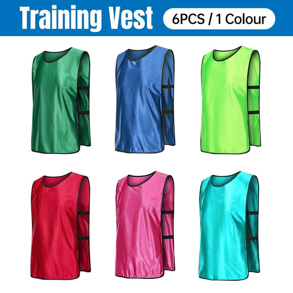6X Sports Team Training Bibs Vests - Pink (L)