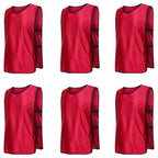 6X Sports Training Bibs Soccer Vests Group Team Bibs Basketball Cricket Football - Pink-L