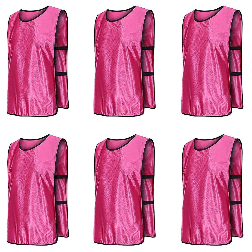6X Sports Training Bibs Soccer Vests Group Team Bibs Basketball Cricket Football - Dark Blue-M