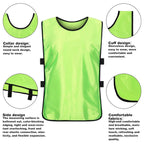 6X Sports Training Bibs Soccer Vests Group Team Bibs Basketball Cricket Football - Pink-M