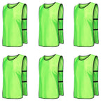 6X Sports Training Bibs Soccer Vests Group Team Bibs Basketball Cricket Football - Red-M