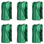 6X Sports Training Bibs Soccer Vests Group Team Bibs Basketball Cricket Football - Red-S