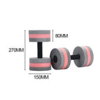 Water Dumbbell Aquatic Exercise Dumbell Water Aerobics Workouts Barbell - Grey-Pink