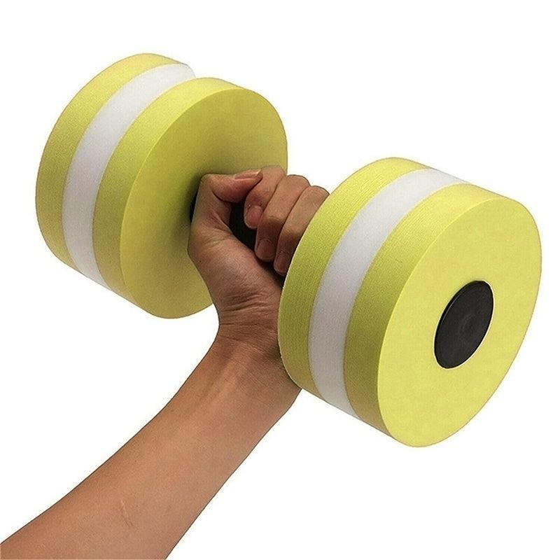 Water Dumbbell Aquatic Exercise Dumbell Water Aerobics Workouts Barbell - Grey-Pink