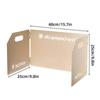 Outdoor Camping Tri Fold Board Portable Folding Windproof Windshield Protector - White