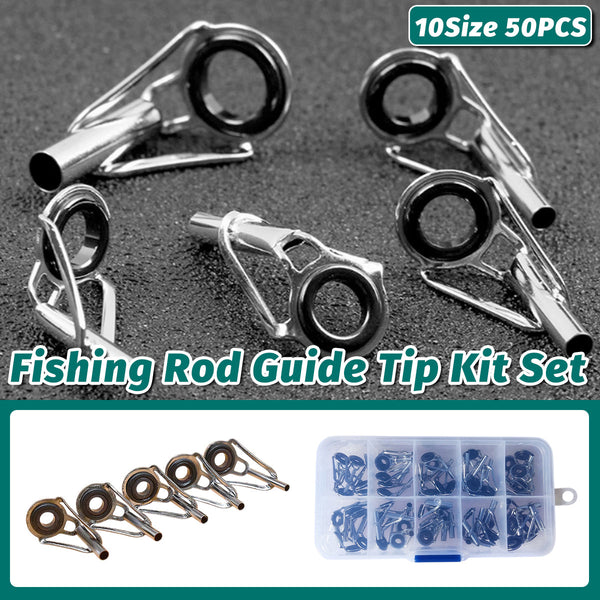 50pcs Fishing Rod Guide Tip Repair Kit Set