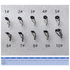 50pcs Fishing Rod Guide Tip Repair Kit Set Rings Guide Replacement Parts Tools