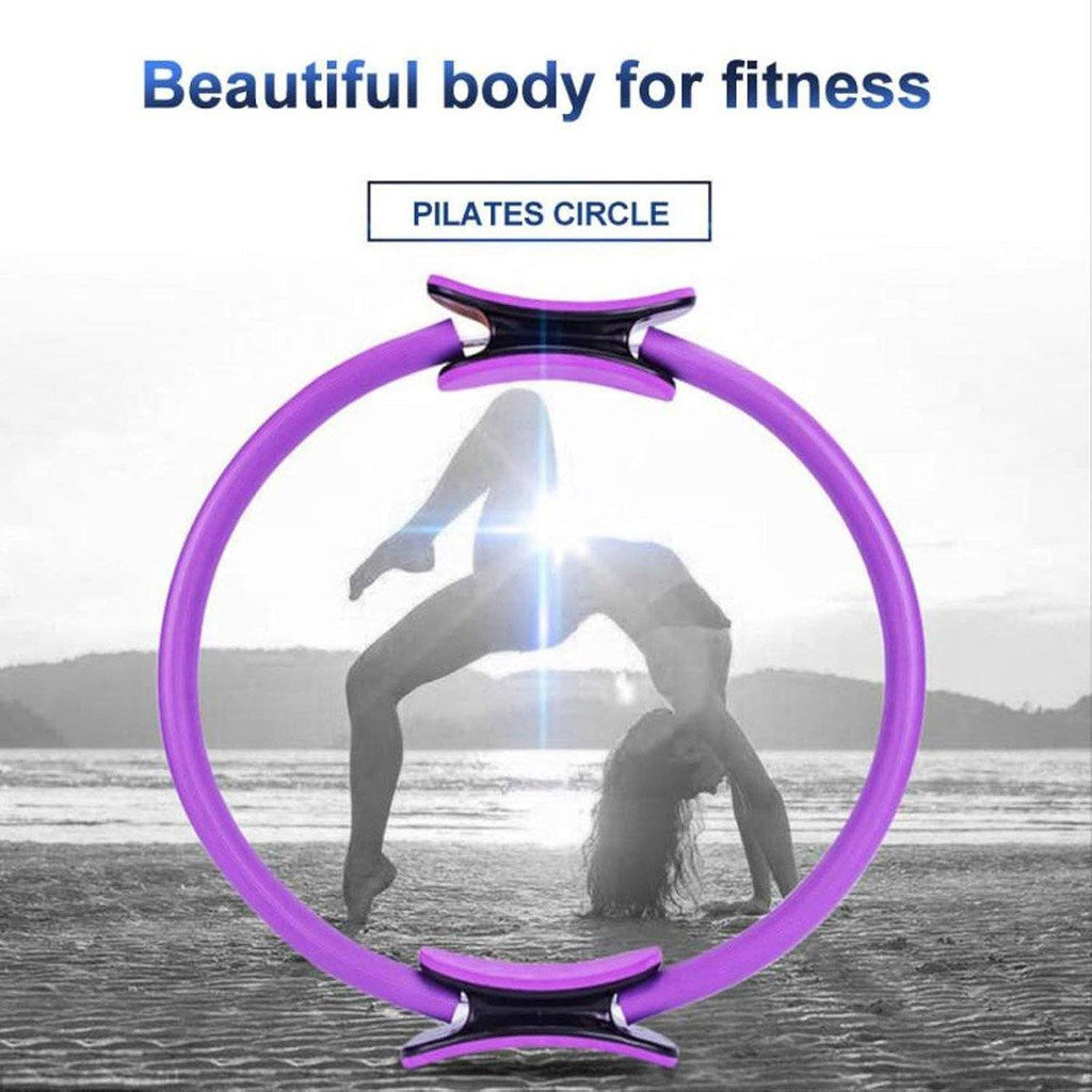 6 Colours Pilates Yoga Ring Magic Circle Fitness Equipment for Toning Slim Legs - Pink