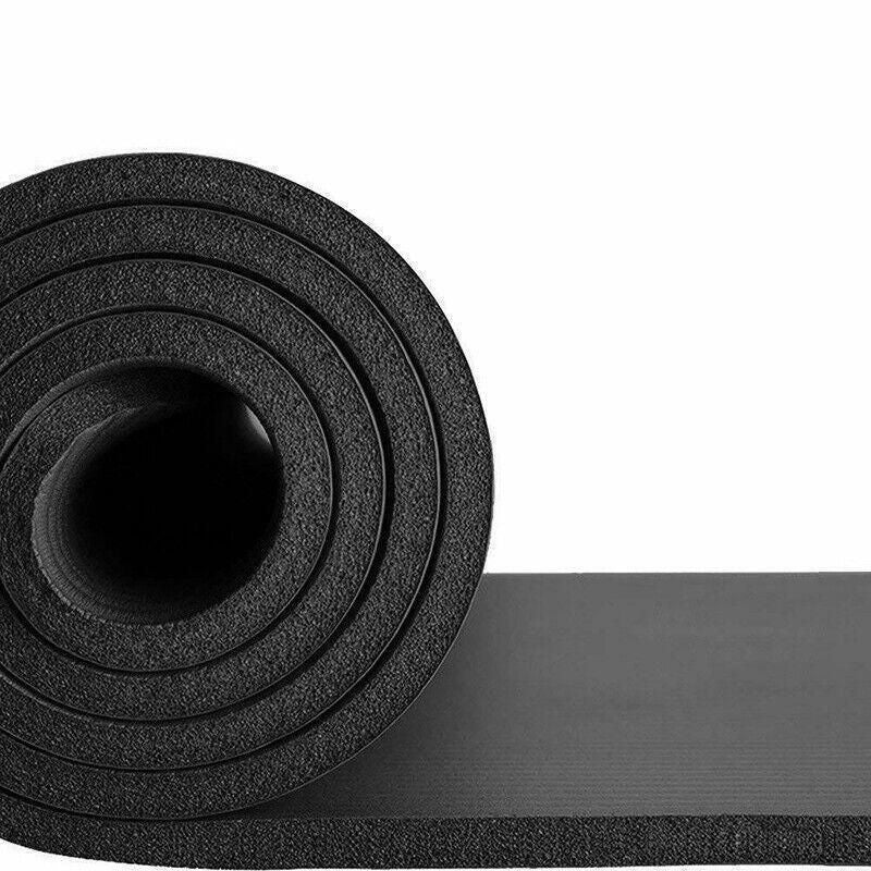 20MM Thick Yoga Mat Pad NBR Nonslip Exercise Fitness Pilate Gym Durable - Black
