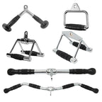 Cable Pulley Attachment Tricep Rope V Grip LAT Pull Down Gym Accessory - Revolving Straight Bar