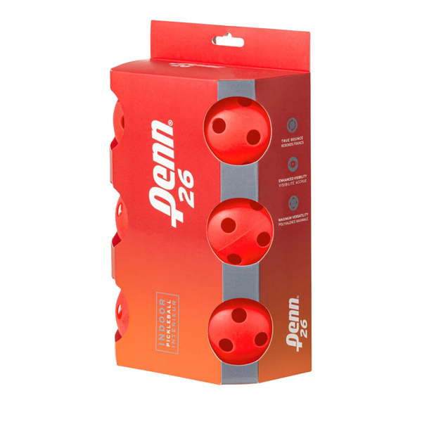 1 Pack of 6 Balls Indoor Pickleball - Vibrant Red