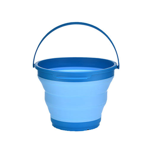 Blue Collapsible Silicone Bucket for Camping Hiking and Fishing